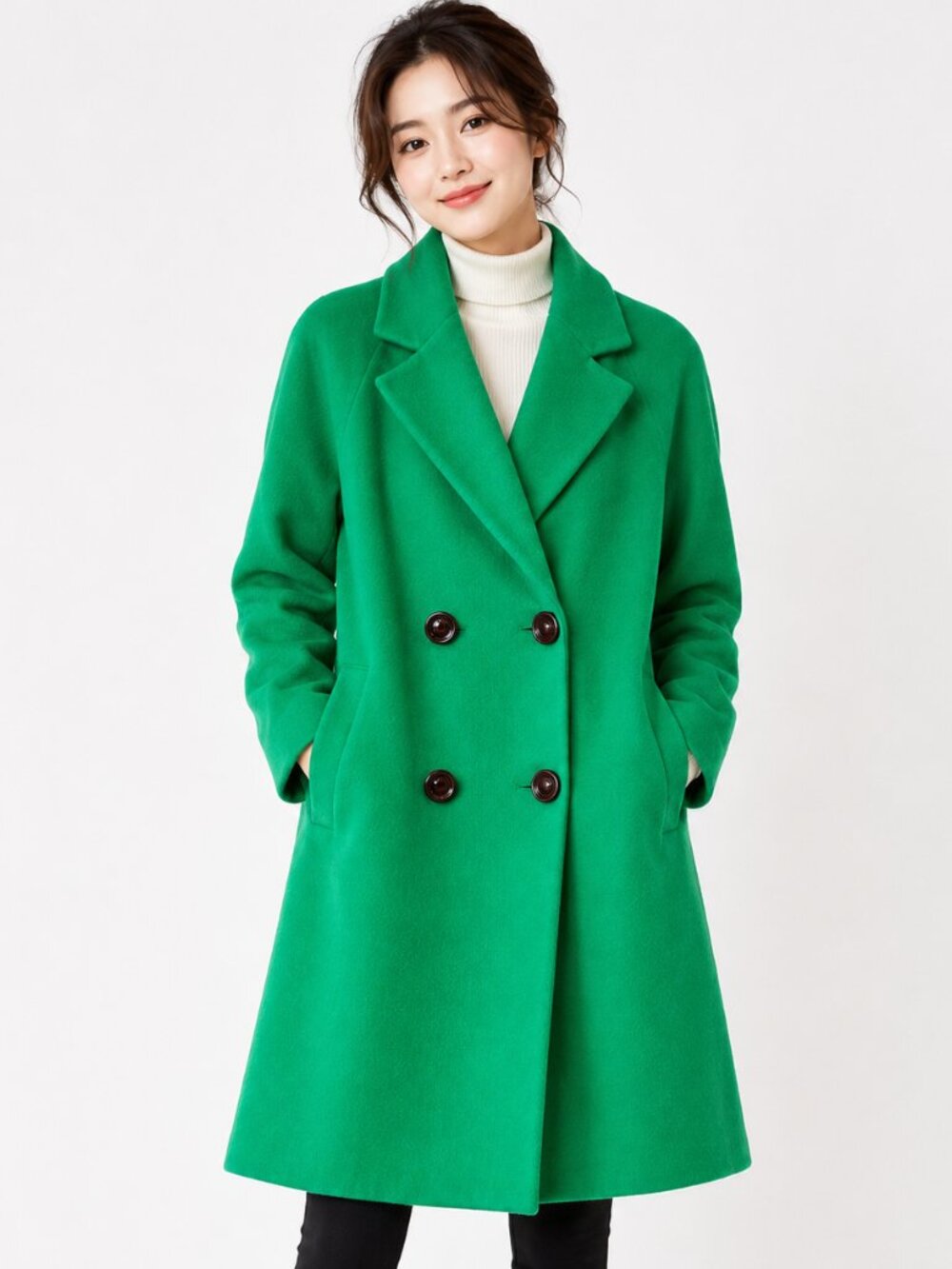 Vintage Raffinati Green Pure Virgin Wool Coat